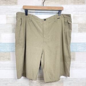 Hurley Phantom Walk Shorts Khaki Beige 9.5" Inseam Quick Dry Stretch Mens 40